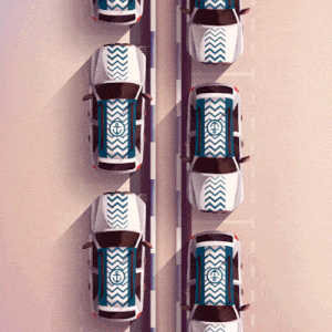 dacia happy loops satisfying animation car voitures parallel studio parking car